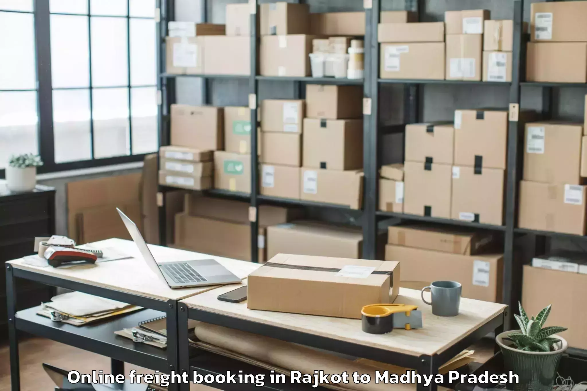 Trusted Rajkot to Kukshi Online Freight Booking